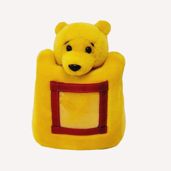 Vtg Free Standing Winnie the Pooh Photo Bean Bag Plush 3 x 3 Pic Holder - Picture 1 of 3